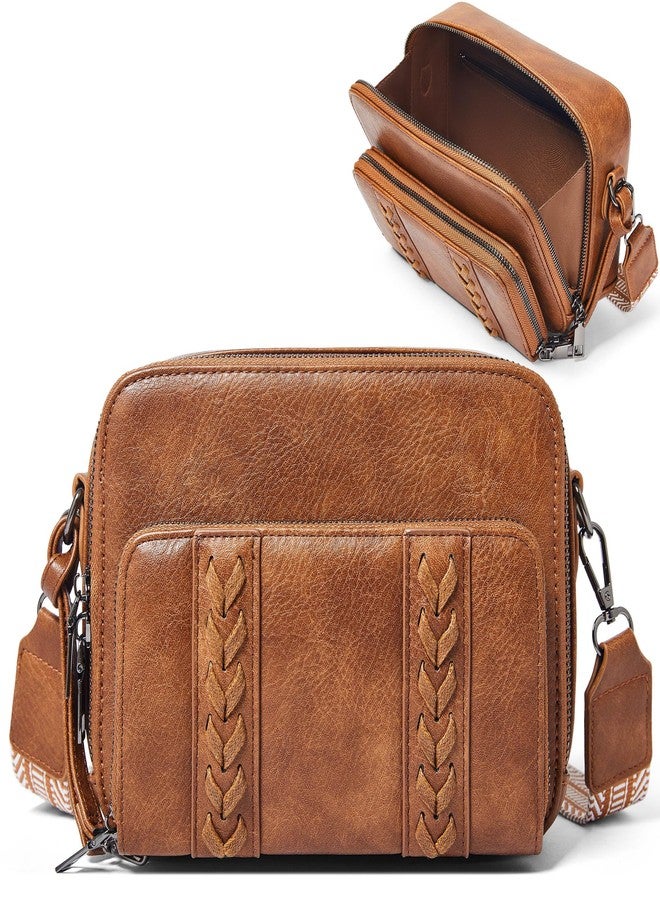 Yarnic Small Crossbody Bags for Women with Detachable Wallet Trendy Vegan Leather Cell Phone Purse with Credit Card Slots Guitar Adjustable Strap Large Opening Daily Shoulder Bag (Brown) - Image 1